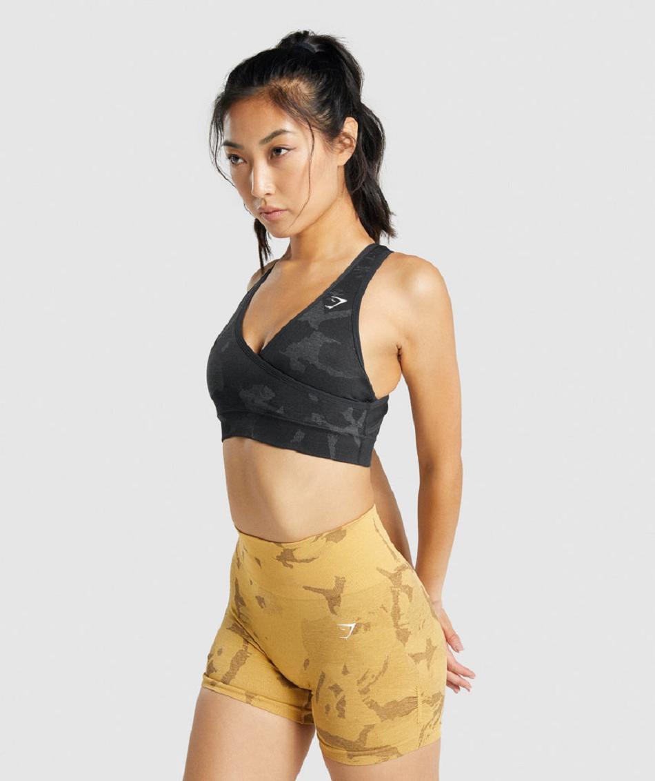 Sujetadores Deportivos Gymshark Adapt Camo Seamless Mujer Negras | CO 2185VRW